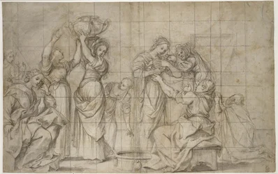 Recto: Die Geburt des Täufers